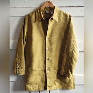 Chico's Design Women's Yellow Gold Green Faux Suede Barn Shacket | Sz 1 Med/8